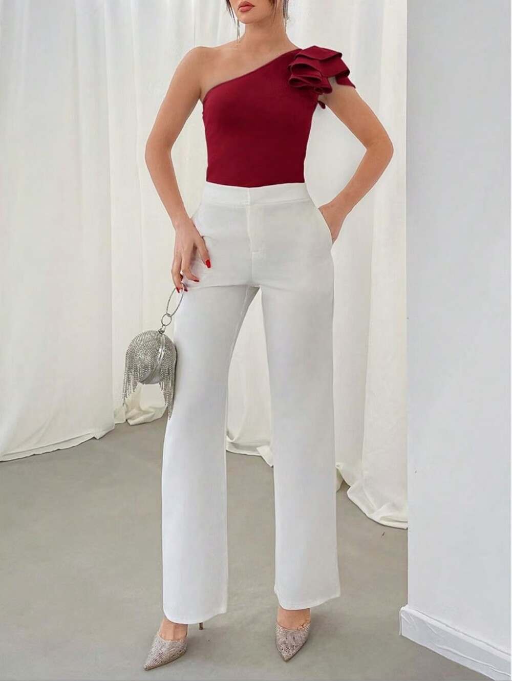 Off The Shoulder Top Ruffle Short Sleeve Top - Picture 5 of 5